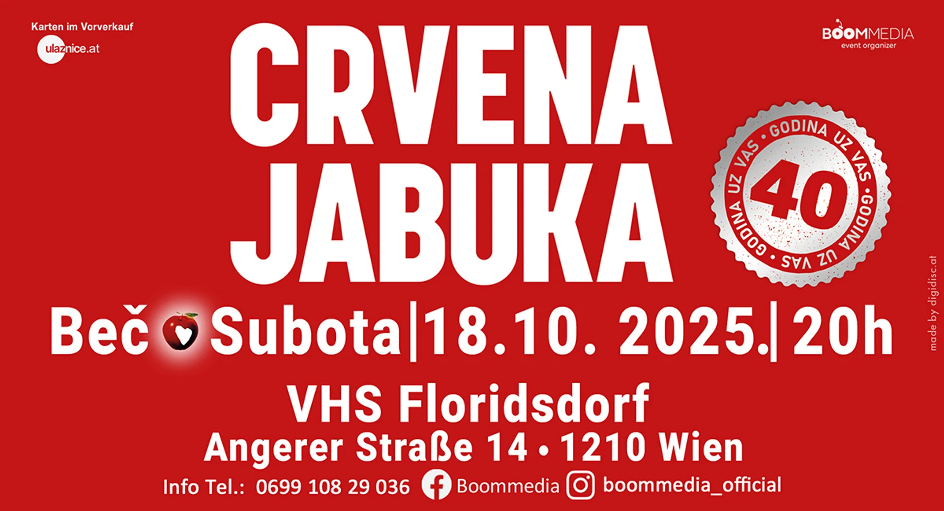 Crvena Jabuka u Beču - 40 godina karijere